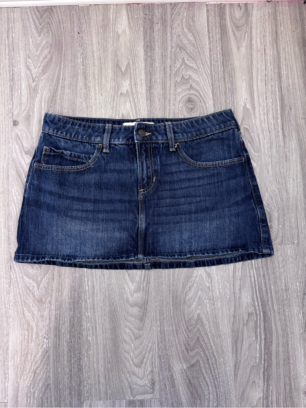 Hollister Dark Blue Denim Mini Skirt